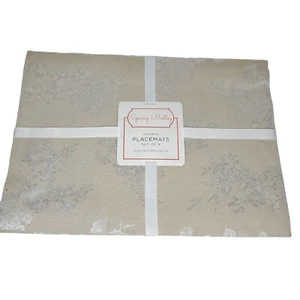 Town & Country Spring Medley 4er Set Damast Tischsets 13"" x 18"" natürlich - Bild 1 von 4