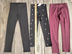 3 @ Girls cotton stretch leggings Sz 6/7, 7/8, 8 Brands: Old Navy + Cat & Jack - Picture 1 of 5