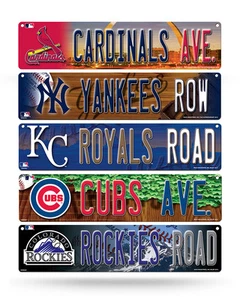 MLB Baseball Plastic Street Sign 3.75" x 16" - Pick your team!!  - Picture 1 of 30