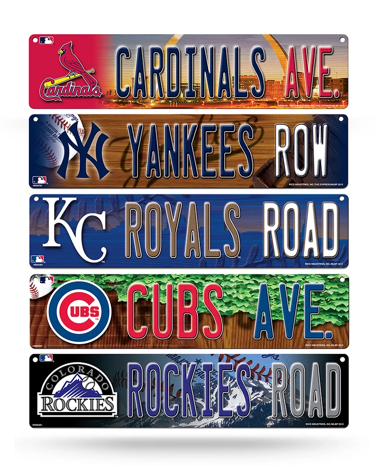 MLB Baseball Plastic Street Sign 3.75" x 16" - Pick your team!!  - Image 1 of 1