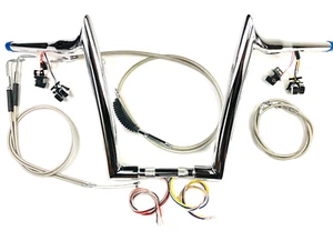 14 x 1.5 MeatHook Ape Hanger Handlebar Kit with Switches 96-06 Harley Heritage - Picture 1 of 2