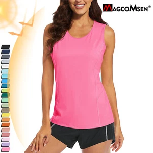 UPF 80+ Womens Sleeveless Workout Shirts Running Wicking Tank Athletic Gym Tops - Picture 1 of 124