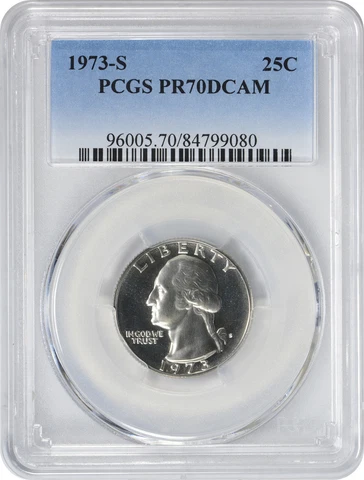 1974-S Washington Quarter PR70DCAM PCGS Cover