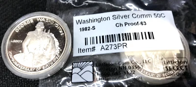 Lot of 2 - Washington Silver Comm 50c 1982s Ch Proof-63 - Image 1 of 2