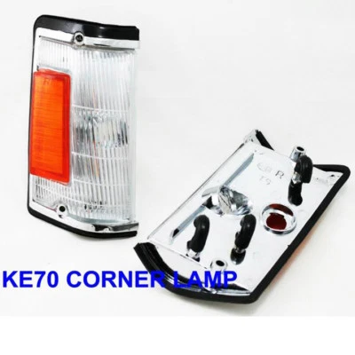 PARA TOYOTA COROLLA KE70 TE71 TE72 1982-84 LUCES DE ESQUINA DELANTERAS NEGRAS CROMADAS PAR Foto 1 de 4