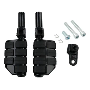 Black Passenger Footpeg Footrest Mount Fit For Harley Softail Slim FLS 12-17 - Picture 1 of 12