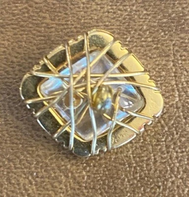 Gold Button w/ Clear Crystal Stone - 6 Button Set - Image 1 of 3