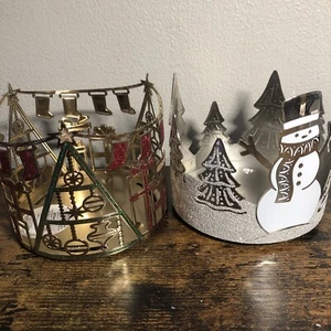 Bath and body Works ￼ Christmas candle holders, Lot Of 2 Stocking &￼snowman￼ - Picture 1 of 9