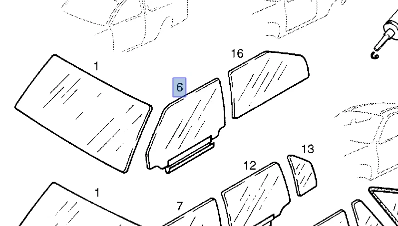 Window Front Door Right Green Tinted for Opel Kadett E 90239812 OEM Foto 1 de 1