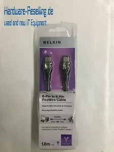 Belkin 6-Pin To 6-Pin Firewire Cable 1.8m Dark Grey F3N400cp New Boxed - Picture 1 of 1