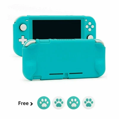 For Nintendo Switch Lite Green Shell Protective Case + 4 X Thumb Grip Caps - Image 1 of 4