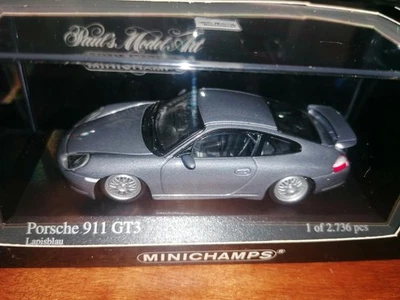 Minichamps 1/43 Porsche 911 GT3 1998 Lapisblau 430 068008 - Immagine 1 di 3