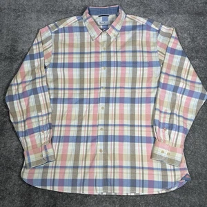 Camicia Tommy Bahama uomo XL pastello a quadri misto cotone elasticizzato manica lunga - Foto 1 di 7