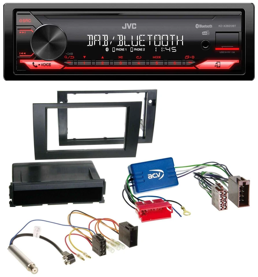 JVC Bluetooth USB DAB MP3 Autoradio für Audi A4 B6 B7 01-08 Symphony Aktivsystem - Bild 1 von 4