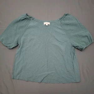 Loft Bluse Damen Medium M kurz schulterfrei Puffärmel Pullover grün - Bild 1 von 11