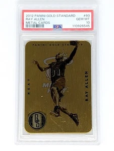 2012-13 Panini Gold Standard Metal #60 Ray Allen PSA 10 Miami Heat HOF POP 1 - Picture 1 of 2