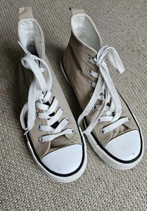 Primark Converse Style Trainers UK Size 4 Beige/White - Picture 1 of 9