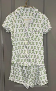 Roberta Roller Rabbit Mint Love Bunnies Polo Schlafanzug mit Shorts Set. S - Bild 1 von 11