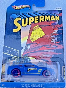 HW 1:64 2012 Superman '05 Ford Mustang GT #5/6 Diciest Blue Car - Picture 1 of 3