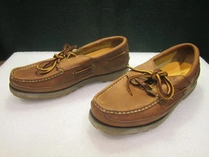 SPERRY MAKO 3 EYE LUG DK TAN TOP-SIDER 10.5 WIDE - SLIGHT USE - Picture 1 of 16