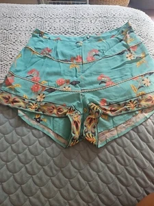 SPELL & THE GYPSY COLLECTIVE Hendrix Aqua Sample Mini Shorts Size S SP12 - Photo 1/6