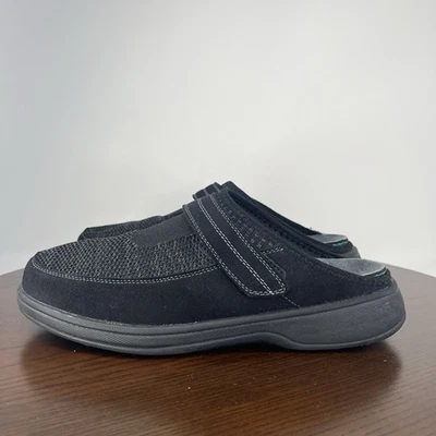 Orthofeet Hudson 334 Slipper Shoes Men's 10 2E Wide Black Orthopedic Mule Knit - Image 1 of 4