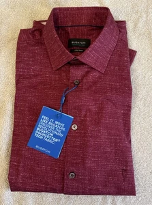 Bugatchi Shaped Fit Rust Button Down Long Sleeve Shirt Size M New With Tags - Picture 1 of 8