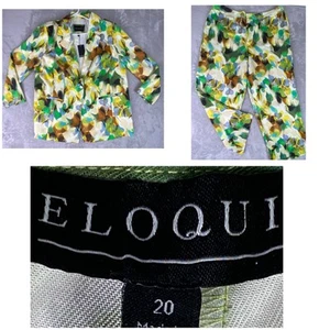 ELOQUII Damen 18/20 Blumenmuster Mehrfarbig Blazer Und Anzughose 2-teiliges Anzug Set - Bild 1 von 24