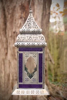 Morrocan style silver windowed lantern - Image 1 of 4