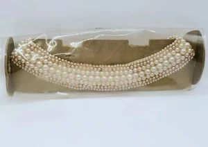 New Vintage In Package Specialty House Faux Pearl Beaded Silk Collar - Picture 1 of 4