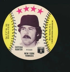 1976 MSA Discs Catfish Hunter - Super Star Lunch Bags Yonkers NY Variation Back - Bild 1 von 2