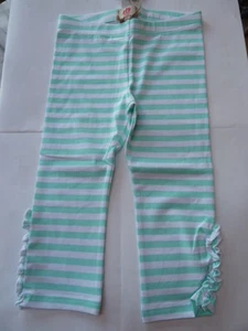Paglie Capri Leggings, Mint Green Striped G2-S17-123 Gr.116- 140 - Picture 1 of 1
