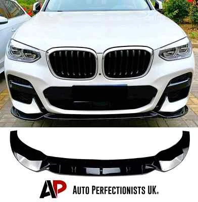 BMW X3 G01 PRE-LCI Gloss Black Front Splitter Spoiler Lip M Sport 2018-21 — 第 1/4 张图片