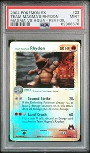 Pokemon Team Magmas Rhydon Reverse Holo - Magma vs Aqua - 22/95 - PSA 9 - Imagen 1 de 2