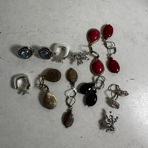 Vintage Assorted Fashion Mixed Styles Jewelry Faux Stones Beads Earrings Lot - Picture 1 of 7