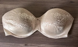 SOMA Stunning Support, Nude Beige Lace And Satin Strapless U/W Bra, Lined 44DDD - Picture 1 of 15