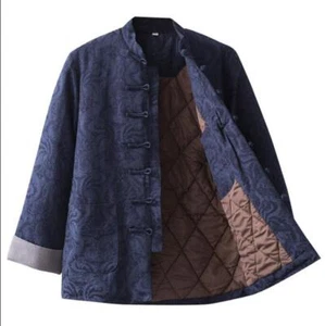 Cappotto giacca uomo giovane stand colletto jacquard trapuntato cinese retrò tang - Foto 1 di 14