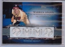 2009 Topps Sterling Warren Spahn Quad Jersey Relic #'ed 06/10