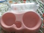 Food And Water Bowl Set Pink Cats Small Dogs With Water Dispense Bottle