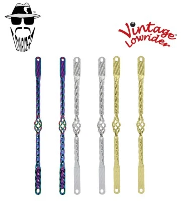 VINTAGE LOWRIDER ORIGINAL! 20 CAGE TWISTED SPRING FORK BARS IN CHROME, GOLD OR NEON. BIKE PARTS