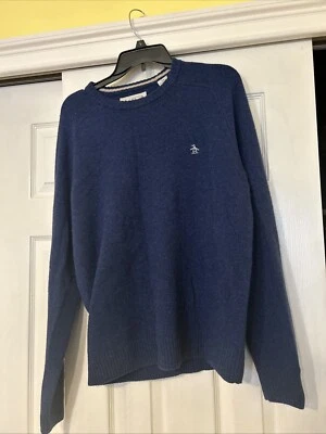 Suéter Original Penguin Munsingwear Mujer Azul Marino 100% Lana de Cordero Talla Grande Foto 1 de 4