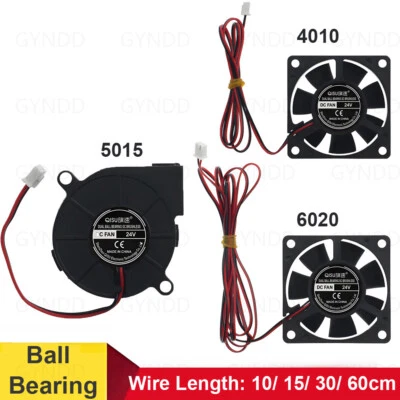 4010 /5015 /6020 Radial Blower DC Brushless 24V Ultra-Quiet Cooling Fan PWM- - Image 1 of 4