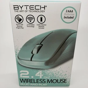 BYTECH 2.4GHz WIRELESS MOUSE PLUG AND PLAY - 2 AAA Batteries included NEW NIB - Picture 1 of 4