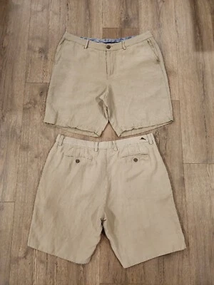 Lote 2 Pantalones Cortos Tommy Bahama Seda Lino Hombre Talla 38  Foto 1 de 4