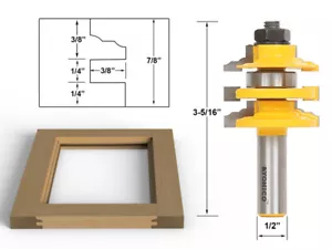 Classical Ogee Stacked Rail and Stile Router Bit - 1/2" Shank - Yonico 12120 - Picture 1 of 1