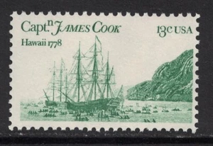 Scott 1733- MNH- Captain James Cook, Hawaii 1778- 13c 1978- unused mint stamp - Picture 1 of 1