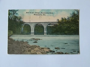 Wilmington Delaware DE Nuovo B&O Bridge RR Railroad Brandywine Park 1915 - Foto 1 di 2