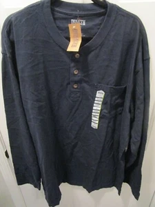 DULUTH MEN'S L/S LONGTAIL T HENLEY T-SHIRT WITH POCKET IN NAVY SIZE XL NEW - Picture 1 of 1