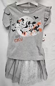 Disney's Toddler Girls' 5T Minnie Mouse Halloween Top & Tutu Skirt Boo Crew New - Picture 1 of 3