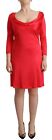 John Galliano Elegant Red Knee-Length Sheath Women's Dress Authentic